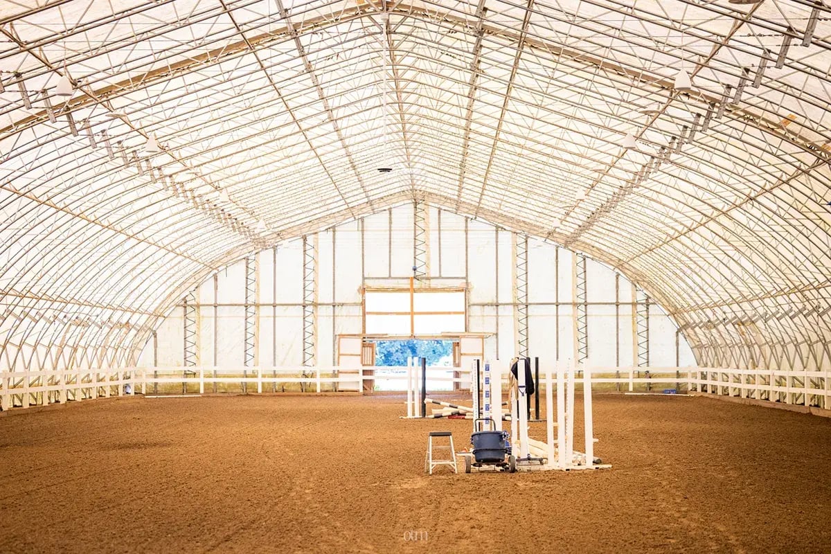 Bright, well-organized indoor arena