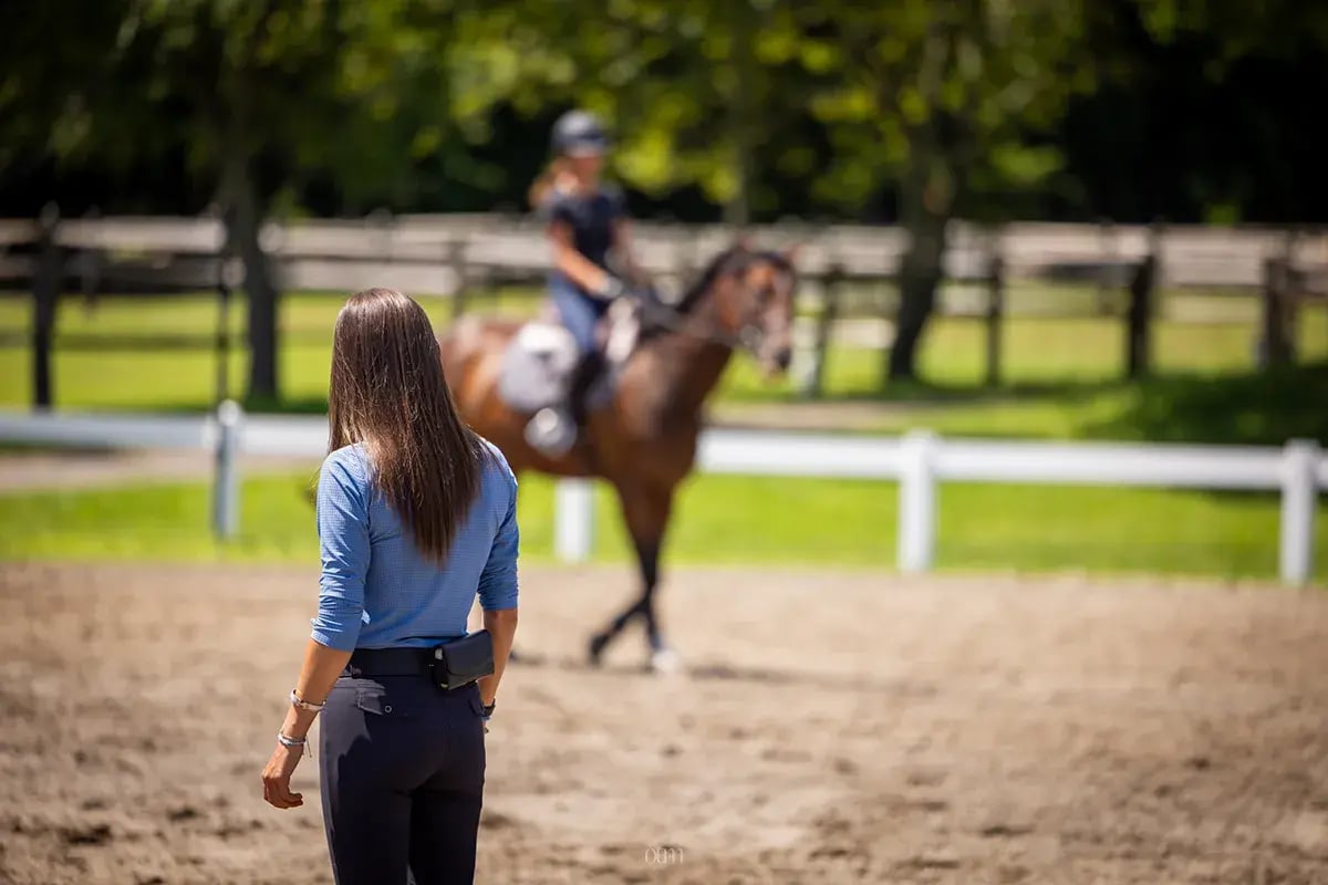 Well-groomed arena footing and plenty of space for lessons